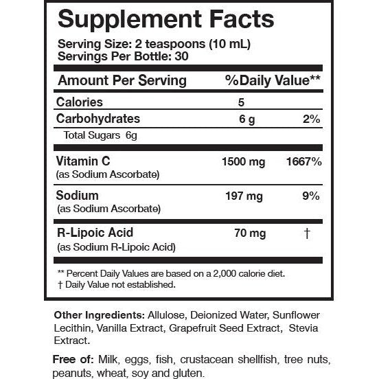 Researched Nutritionals - C-RLA liposomal vitamin C wtih R-lipoic acid