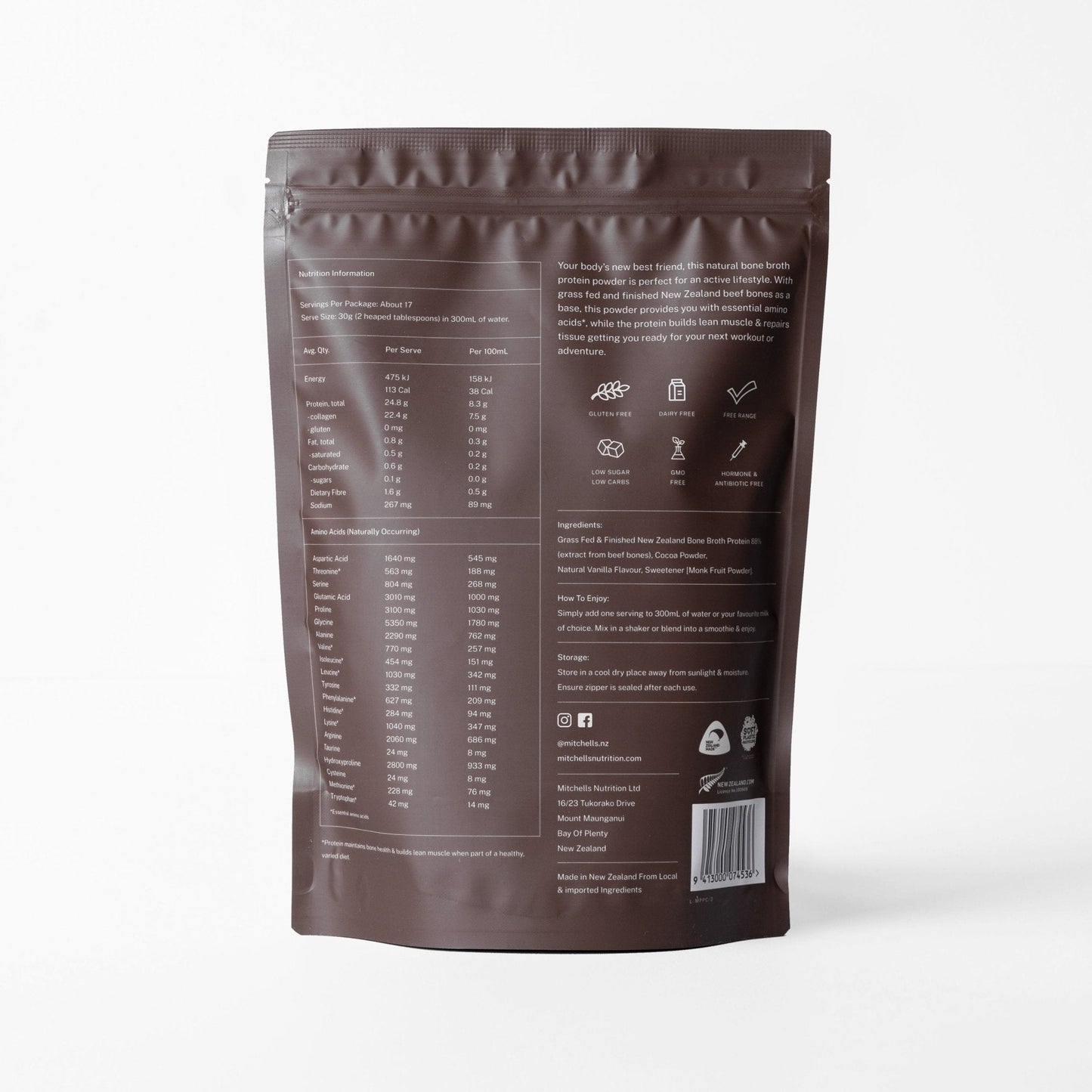 Mitchells Nutrition - Bone Broth Protein Powder
