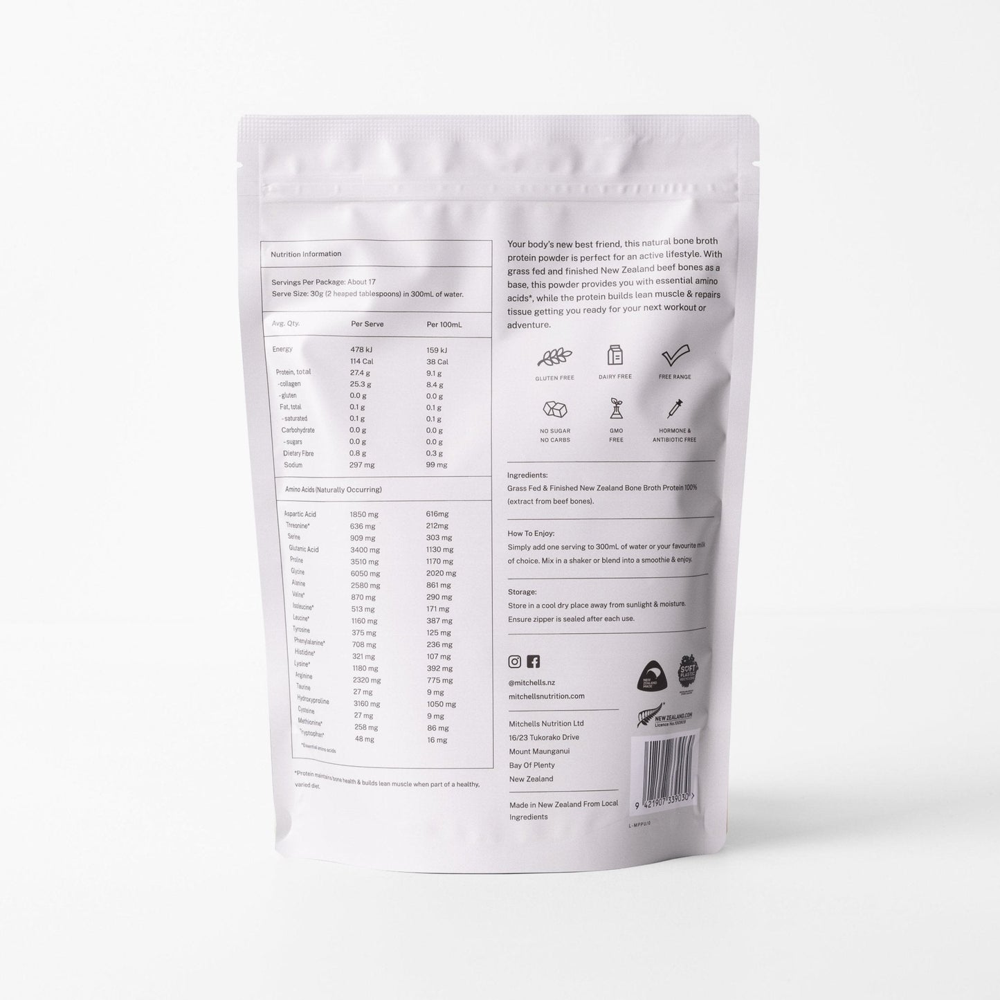 Mitchells Nutrition - Bone Broth Protein Powder